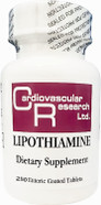 Cardiovascular Research Lipothiamine B Supplement 250 Tablets - Vitamin B1 Now With Alpha Lipoic Acid - 1 X 250 Count