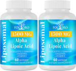 Fogoro Alpha Lipoic Acid 1500 Mg-Liposomal Ala Supplement For Cellular Energy Production,Lipid Metabolism,Free Radical Scavenger,60 Softgels Fogoro Alpha Lipoic Acid 1500 Mg-Liposomal Ala Supplement For Cellular Energy Production,Lipid Metabolism,Free Radical Scavenger,60 Softgels