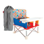 Nuby Pop-Up Booster Seat With Removable Tray - 6+ Months - Portable Booster Seat For Floor For Indoor/Outdoor Use - 3-Point Safety Adjustable Straps - Summer Travel Essentials - Blue