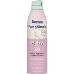 Coppertone Pure & Simple Baby Mineral Spf 50 Spray Sunscreen, Zinc Oxide Mineral Sunscreen, Hypoallergenic, Uva Uvb Protection, 5 Oz