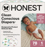 The Honest Company Clean Conscious Diapers For Delicate Skin | Up To 100% Leakproof | Hypoallergenic, Fragrance Free | Gender Neutral | Club Box, Size 1 (8-14 Lbs), 78 Count (Prints May Vary) The Honest Company Clean Conscious Diapers For Delicate Skin | Up To 100% Leakproof | Hypoallergenic, Fragrance Free | Gender Neutral | Club Box, Size 1 (8-14 Lbs), 78 Count (Prints May Vary)