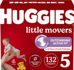 Huggies Size 4 Diapers, Little Movers Baby Diapers, Size 4 (22-37 Lbs), 58 Count
