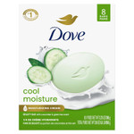 Dove Beauty Bar Soap Cool Moisture Cucumber & Green Tea Scent, 8 Bars For Refreshed Skin, Leaves Skin Refreshed 3.75 Oz