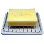 Vintage Tradition Unscented Tallow Balm Soap Bundle With White Ceramic Soap Holder - Natural Bar Soaps With Tallow Moisturizer For Moisturizing Skincare - Organic Tallow Soaps - All Skin Types