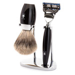 Mühle Kosmo Black 3-Piece Fine Badger 5-Blade Razor Shaving Set