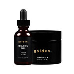 Golden Grooming Beard Oil & Balm Bundle For Men | Natural Growth Kit With Shea Butter | 4Oz Balm & 2Oz Oil | Warm Cedar