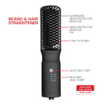 Red By Kiss 2-In-1 Ionic Hair Straightener Brush With Ceramic Coating, Adjustable Temp, Auto Shut Off, Skin Protector Bristles & 360° Swivel Cord, Smooth & Style In Few Strokes