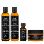 Live Bearded Complete Beard Grooming Kit, Made In The Usa With All-Natural Ingredients - Beard Wash, Conditioner, Beard Butter & Beard Oil Kit - Forge Scent, Hinoki Cypress, Clove & Amber Live Bearded Complete Beard Grooming Kit, Made In The Usa With All-Natural Ingredients - Beard Wash, Conditioner, Beard Butter & Beard Oil Kit - Forge Scent, Hinoki Cypress, Clove & Amber
