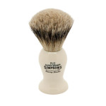 Simpsons Shaving Brush Persian Jar Pj2 Super Badger Silvertip - Faux Ivory Handle - Premium Wet Shave Rich Lather - Extra Dense & Soft - Luxury Shaving Brush For Smooth, Comfortable Grooming