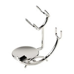 Chrome Razor And Shaving Brush Stand - Holds Straight Edge Razors, Barber Razors, Long Handle Double Edge Safety Razors, Cartridge Razors & Shave Brush