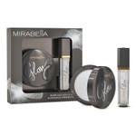 Mirabella Glow Duo, LED Lit Lip Gloss & Hyaluronic Pressed Powder Gift Set - Universal Pressed Powder with LED Light & Mirror - Talc-Free, Paraben & Gluten Free