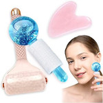 Kalevel Facial Ice Roller Massager Skin Care Tools And Gua Sha Scraping Massage Tool And Beauty Ice Globes Set For Face Eye Puffiness Pink Kalevel Facial Ice Roller Massager Skin Care Tools And Gua Sha Scraping Massage Tool And Beauty Ice Globes Set For Face Eye Puffiness Pink