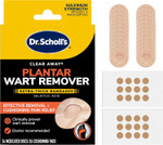 Dr. Scholl'S Clear Away Plantar Wart Remover Extra-Thick Bandages For Feet, 24 Treatments - Clinically Proven Effective Wart Removal And Cushioning Pain Relief, Comfortable Multi-Day Coverage Patches