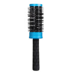 Forpro Professional Collection Expert Stylist Choice Nano Ceramic Hair Brush, 100% Natural Anion Bristle, Silicone Ergonomic Handle, 3" Ceramic Round Brush, Matte Blue