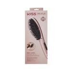 Kiss Bristle Hair Straightener Heat Brush, Digital Temperature Control Up To 410°F, 90-Minute Auto Shutoff, Cool-Tip Ionic Bristles, Lightweight Handle, 360° Swivel Cord, Pink, 1.25 Lbs Kiss Bristle Hair Straightener Heat Brush, Digital Temperature Control Up To 410°F, 90-Minute Auto Shutoff, Cool-Tip Ionic Bristles, Lightweight Handle, 360° Swivel Cord, Pink, 1.25 Lbs