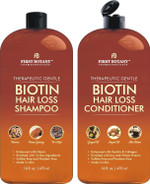 First Botany, Biotin Hair Growth Shampoo Conditioner Anti Hair Loss Thickening Formula Collagen & Stem Cell For Hair Regrowth Anti Thinning Sulfate Free For Men Women Anti Dandruff Treatment 16 Oz X2