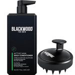 Blackwood For Men Active Man Daily Conditioner (17Oz) Bundled With Men Scalp Massager