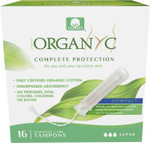 Organyc 100% Certified Organic Cotton Tampons, Plant-Based Eco-Applicator, Super Flow, 16 Count Organyc 100% Certified Organic Cotton Tampons, Plant-Based Eco-Applicator, Super Flow, 16 Count
