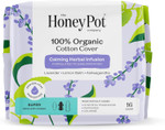 Honey Pot 100% Organic Cotton Cover Calming Herbal Infusion Super Pads, 16 Count
