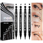 Evpct 1Pcs Red Colored Winged Eyeliners Stamp, Red Hearts Face Stamps Makeup Eyeliner Eye Stamp Liners Tool Set Kit For Women Waterproof, Wing Eyeliner Stamp Figures Tool Wingliner Shapes, 08