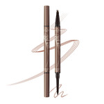 Dual-Ended Microfilling Eyebrow Pen, Liquid Eyebrow Pen With 4 Micro Brush-Tip Applicators & Brow Defining Pencil With Precision Tip (Brown)