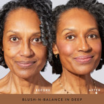 Laura Geller New York 40+ Club Blush-N-Balance 3Pc Kit: Baked Balance-N-Brighten Color Correcting Foundation, Deep + Retractable Kabuki Brush + Baked Blush-N-Brighten, Tropic Hues