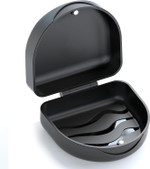 2Pcs Retainer Case Denture Case: Bvn Orthodontic Dental Case, Slim Braces Case, Mouth Guard Case, Denture Box, Teeth Aligner Case, Night Guard Case Container Storage Holder Black