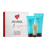 Ahava Kit For Her, Includes Sea-Kissed Mineral Hand Cream, Sea-Kissed Shower Gel, And 24K Gold Mineral Mud Mask