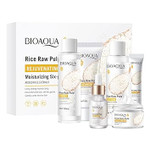 Bioaqua Rice Raw Pulp Rejuvenating Moisturizing Face Cream Cleanser Toner Lotion Eye Cream Ha Essence 6Pcs Suit Skin Care Gift Box