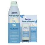 Coppertone Pure And Simple Mineral Sunscreen Spray Spf 50 (5 Oz) + Sunscreen Stick Spf 50 (0.49 Oz) For Sensitive Skin With Zinc Oxide Protection, Hypoallergenic