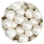White Shimmer Gumballs 1 Inch Gumballs, 2 Pound Bulk Bag (Approx. 110 Pieces), White Candy, Gumballs 1 Inch White Shimmer, The Hampton Popcorn & Candy Company