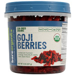Bareorganics Sun Dried Goji Berries, Organic, Superfood, 8 Oz