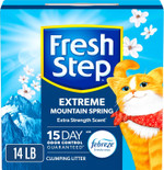 Fresh Step Extreme Clumping Litter With Febreze Freshness, Mountain Spring Scent Clumping Cat Litter With Guaranteed Odor Control, 14 Lb. Box Fresh Step Extreme Clumping Litter With Febreze Freshness, Mountain Spring Scent Clumping Cat Litter With Guaranteed Odor Control, 14 Lb. Box