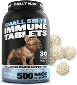 Bully Max Small Breed Dog Immune Support Tablets - Chewable Dog Multivitamin Immunity Booster Supplement Tabs For Puppy & Adult Dogs - Pet Vitamins With Astaxanthin, Colostrum, Turmeric - 30 Tablets