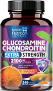 Glucosamine Chondroitin Supplement - 2100Mg Joint Health Supplement With Msm Turmeric & Boswellia - Quercetin For Cartilage, Flexibility & Mobility - Triple Strength Glucosamine Sulfate - 240 Capsules