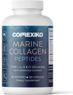 Correxiko Marine Collagen Supplement Pills - 1800Mg Hydrolyzed Collagen Peptides Per Serving With Added Hyaluronic Acid, Vitamin C & Minerals - For Hair, Skin & Nails - 120 Capsules 30 Day Supply Correxiko Marine Collagen Supplement Pills - 1800Mg Hydrolyzed Collagen Peptides Per Serving With Added Hyaluronic Acid, Vitamin C & Minerals - For Hair, Skin & Nails - 120 Capsules 30 Day Supply