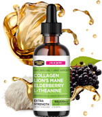 Collagen Mojo - Liquid Collagen For Women & Men, Collagen Peptides With Lion'S Mane Mushroom, Elderberry & L-Theanine - Hair, Skin, Nails, Joint Support, Focus, High Absorption - 100,000Mcg, 2 Oz Collagen Mojo - Liquid Collagen For Women & Men, Collagen Peptides With Lion'S Mane Mushroom, Elderberry & L-Theanine - Hair, Skin, Nails, Joint Support, Focus, High Absorption - 100,000Mcg, 2 Oz