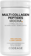 Codeage Multi Collagen Chocolate Protein Powder - Hydrolyzed Bovine Collagen Peptides, 5 Collagen Types & Mct Oil - Collagen Creamer, Chocolate Collagen Peptides - Protein Shakes - Non-Gmo - 18.17 Oz