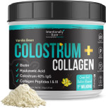 Intentionally Bare Colostrum And Collagen Powder - Colostrum Supplement With Biotin & Collagen Peptides - Colostrum Powder For Skin, Joint & Gut Health - Vanilla Bean Collagen Supplements 60 Servings
