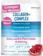 Marine Collagen Powder Supplement - Type I Hydrolyzed Marine Collagen Peptides, Protein, Biotin, Hyaluronic Acid, Vitamin C, Vital Antioxidants - Skin Supplements For Women - Pomegranate, 9.7Oz Marine Collagen Powder Supplement - Type I Hydrolyzed Marine Collagen Peptides, Protein, Biotin, Hyaluronic Acid, Vitamin C, Vital Antioxidants - Skin Supplements For Women - Pomegranate, 9.7Oz