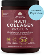 Ancient Nutrition Collagen Peptides Powder, Multi Collagen Protein, Women & Men, Vitamin C, Probiotics, Hydrolyzed Collagen, Supports Skin, Joints, Gut Health, Strawberry Lemonade, 24 Servings