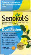 Senokot-S Dual Action Stool Softener Plus Senna Tablets, Natural Laxative With Docusate Sodium For Constipation Relief, 10 Count