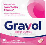 Gravol Motion Sickness Relief And Nausea Prevention, Easy To Swallow Coated Tablets, Anti-Nausea Medication Travel Essentials, 50 Mg, 30 Count
