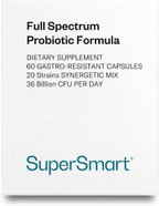 Supersmart Full Spectrum Probiotic Formula 36 Billion Cfu Per Day (20-In-1 Complex) - With Lactobacillus Reuteri, Gasseri, Rhamnosus, Crispatus | Non-Gmo & Gluten Free - 60 Vegetarian Capsules