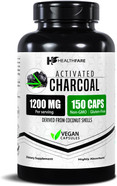 Activated Charcoal Capsules 1200 Mg | 150 Vegan Capsules | Coconut-Sourced Charcoal | Natural Internal Cleanse Support | Non-Gmo & Gluten-Free | Made In Usa