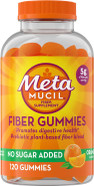 Metamucil Fiber Gummies For Adults, No Sugar Added Orange Flavor, 5G Prebiotic Plant Based Fiber Supplement Blend, 120 Count