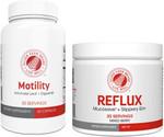 Silver Fern Brand Slow Motility+Kit  Digestive Support Bundle  30-Day Supply  2 Motility, 2 Berry Flavor Powder Reflux  Capsules, Powder  Artichoke Leaf, Okra, Ashwagandha, Mucosave  Made In Usa