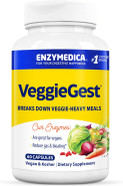 Enzymedica Veggiegest, Digestive Enzymes For Vegan, Vegetarian And Raw Diets, Prevents Gas And Bloating, 90 Capsules (Ffp)