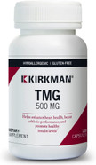 Kirkman Tmg 500 Mg - Hypoallergenic -120 Vegetarian Capsules - Trimethylglycine - Gluten Free - Casein Free