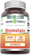 Amazing Formulas Bromelain 500 Mg Tablets Supplement | Non-Gmo | Gluten Free | Made In Usa (240 Count)